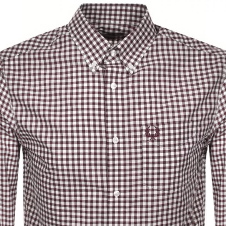Alternative Image for ProductFred Perry Gingham Check Shirt Mahogany2